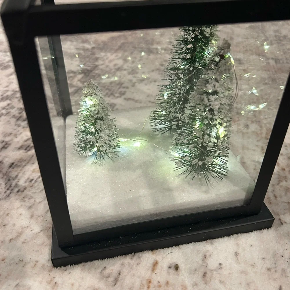Target Black Holiday Lantern with Snowy Trees